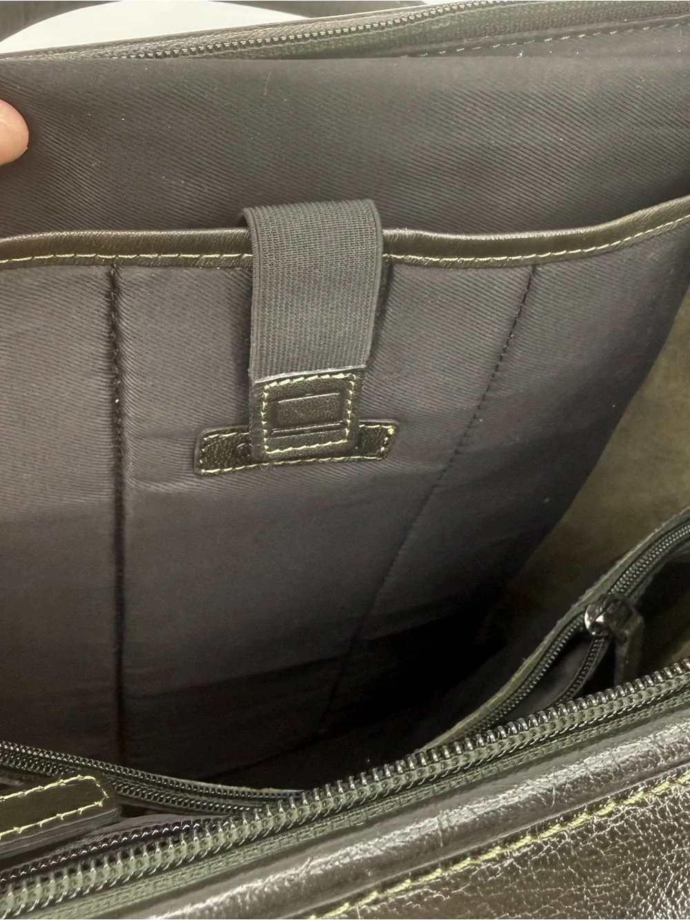 Genicci Olive Leather Structured Backpack Tote Travel Bag Unisex Business India